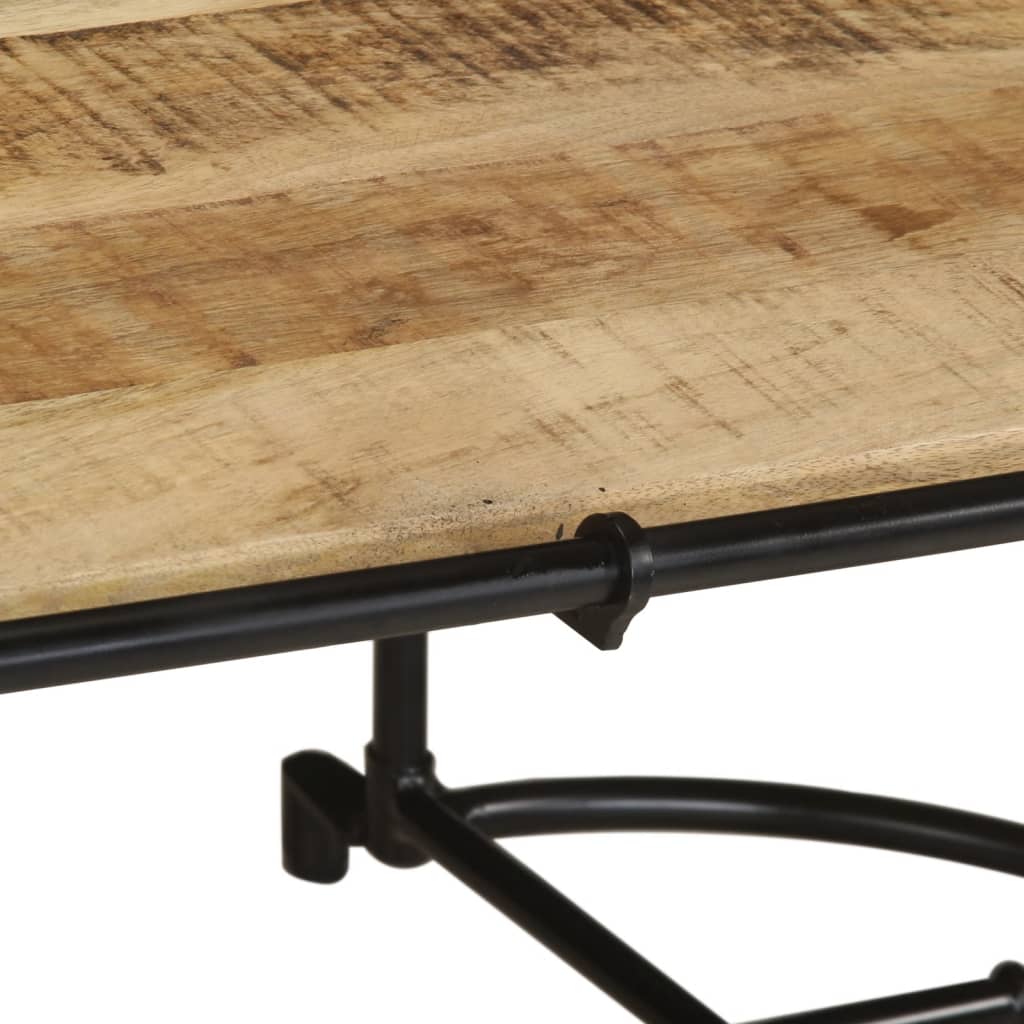 Table Basse Ovale en Bois et Métal Massif-La-Fabrique-Industrielle