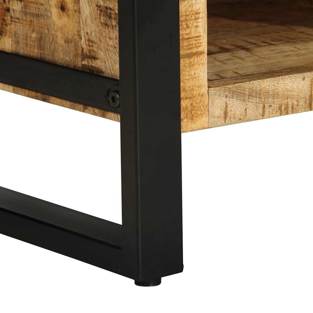 Table Basse Rectangle en Bois de Manguier et Métal-La-Fabrique-Industrielle