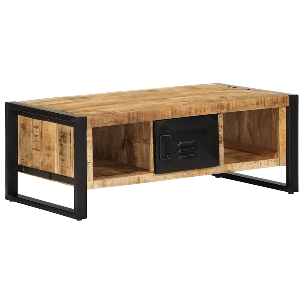 Table Basse Rectangle en Bois de Manguier et Métal-La-Fabrique-Industrielle