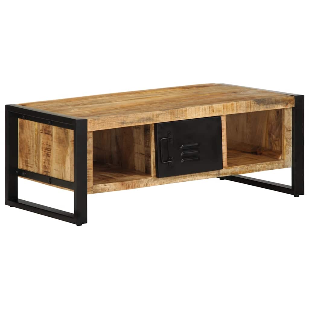Table Basse Rectangle en Bois de Manguier et Métal-La-Fabrique-Industrielle