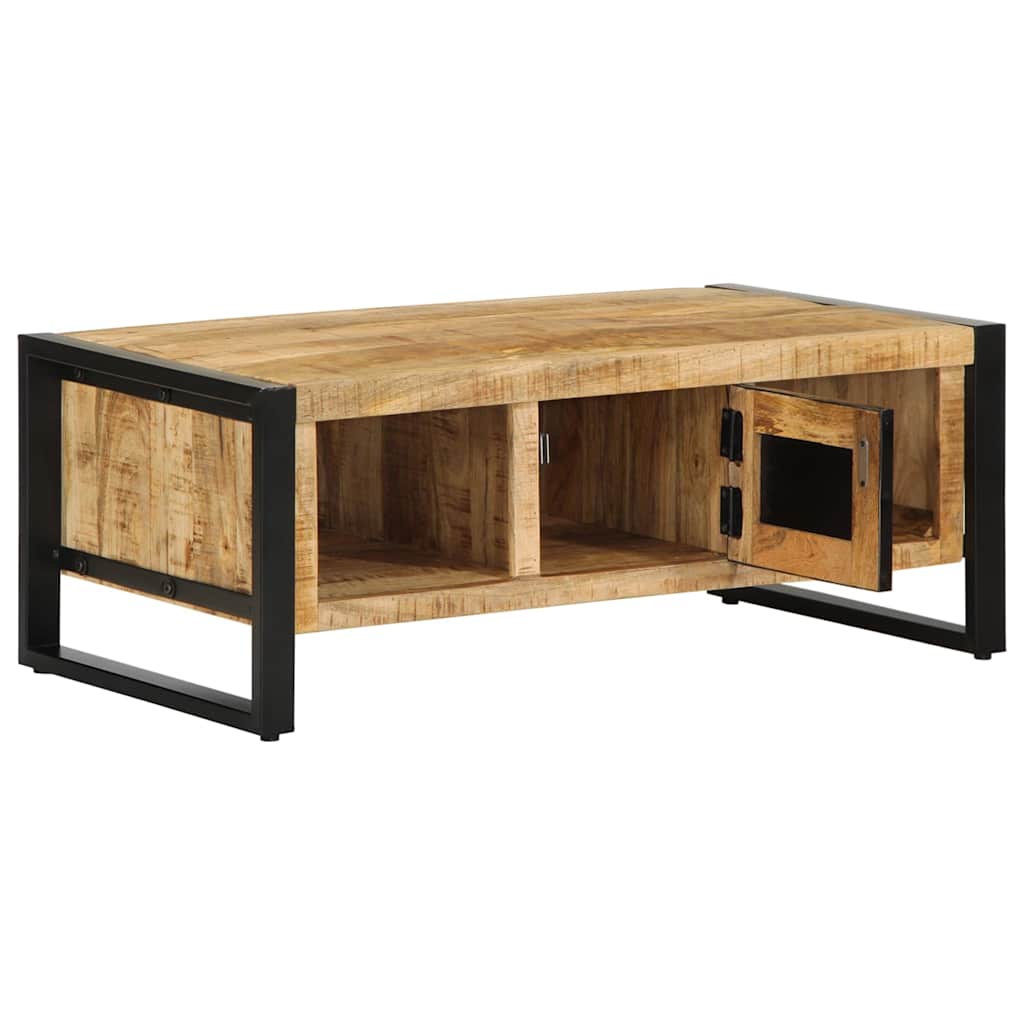 Table Basse Rectangle en Bois de Manguier et Métal-La-Fabrique-Industrielle