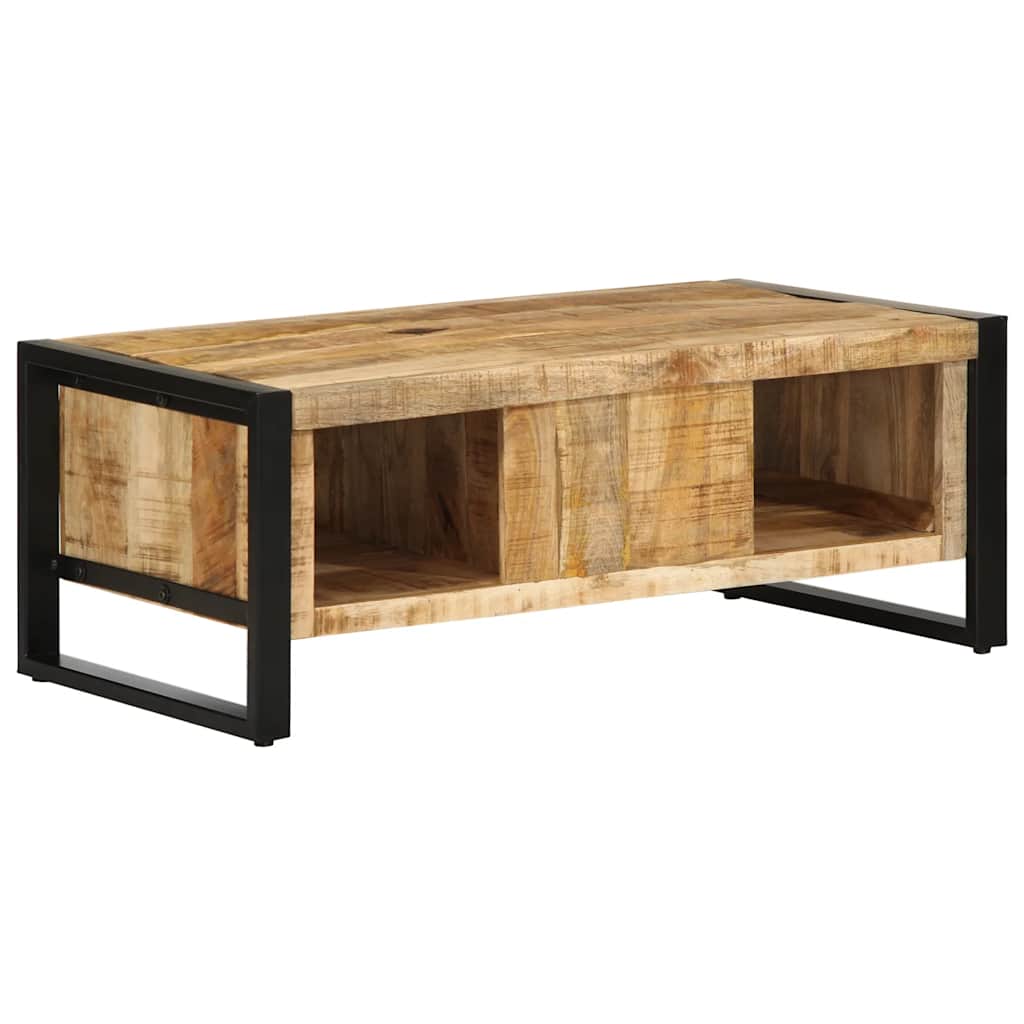 Table Basse Rectangle en Bois de Manguier et Métal-La-Fabrique-Industrielle