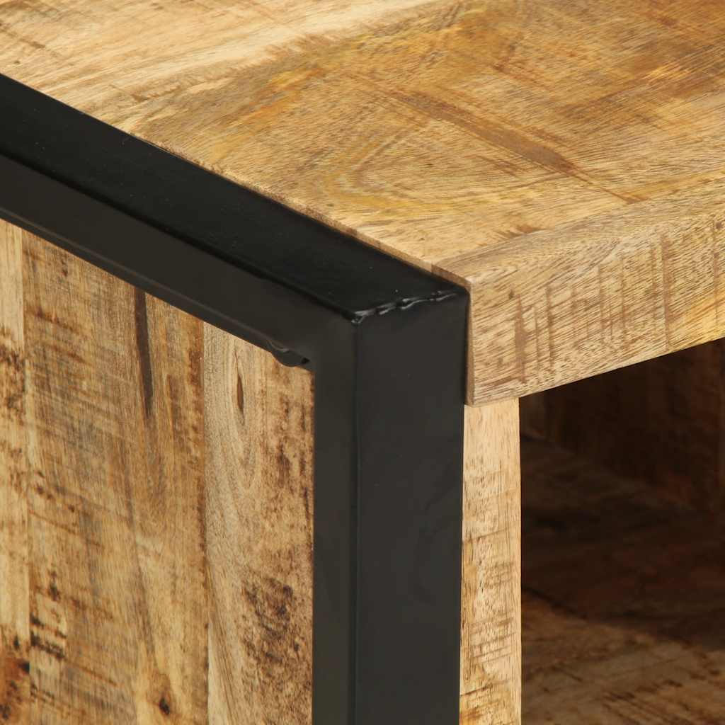Table Basse Rectangle en Bois de Manguier et Métal-La-Fabrique-Industrielle