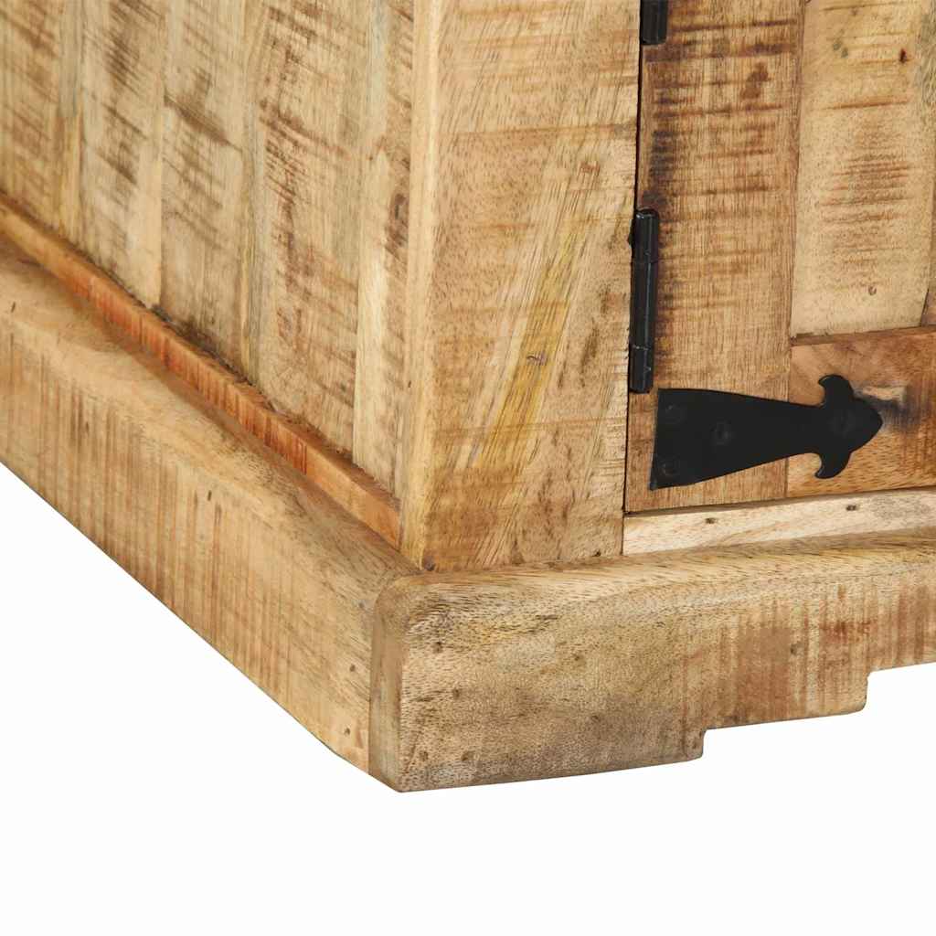 Table Basse Rectangulaire en bois massif et métal noir-La-Fabrique-Industrielle