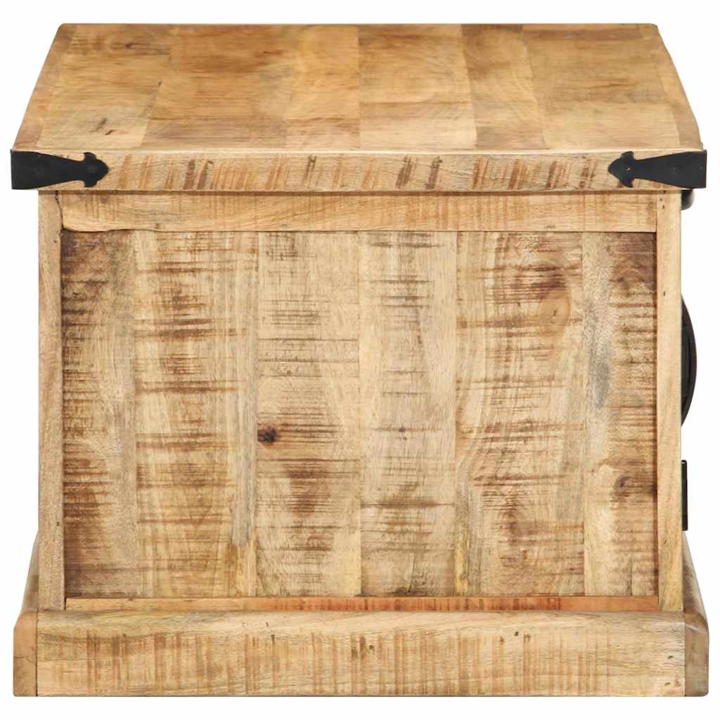 Table Basse Rectangulaire en bois massif et métal noir-La-Fabrique-Industrielle