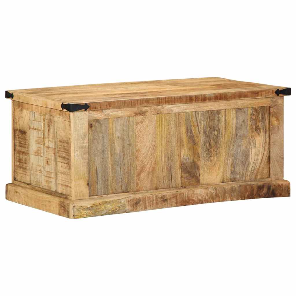Table Basse Rectangulaire en bois massif et métal noir-La-Fabrique-Industrielle