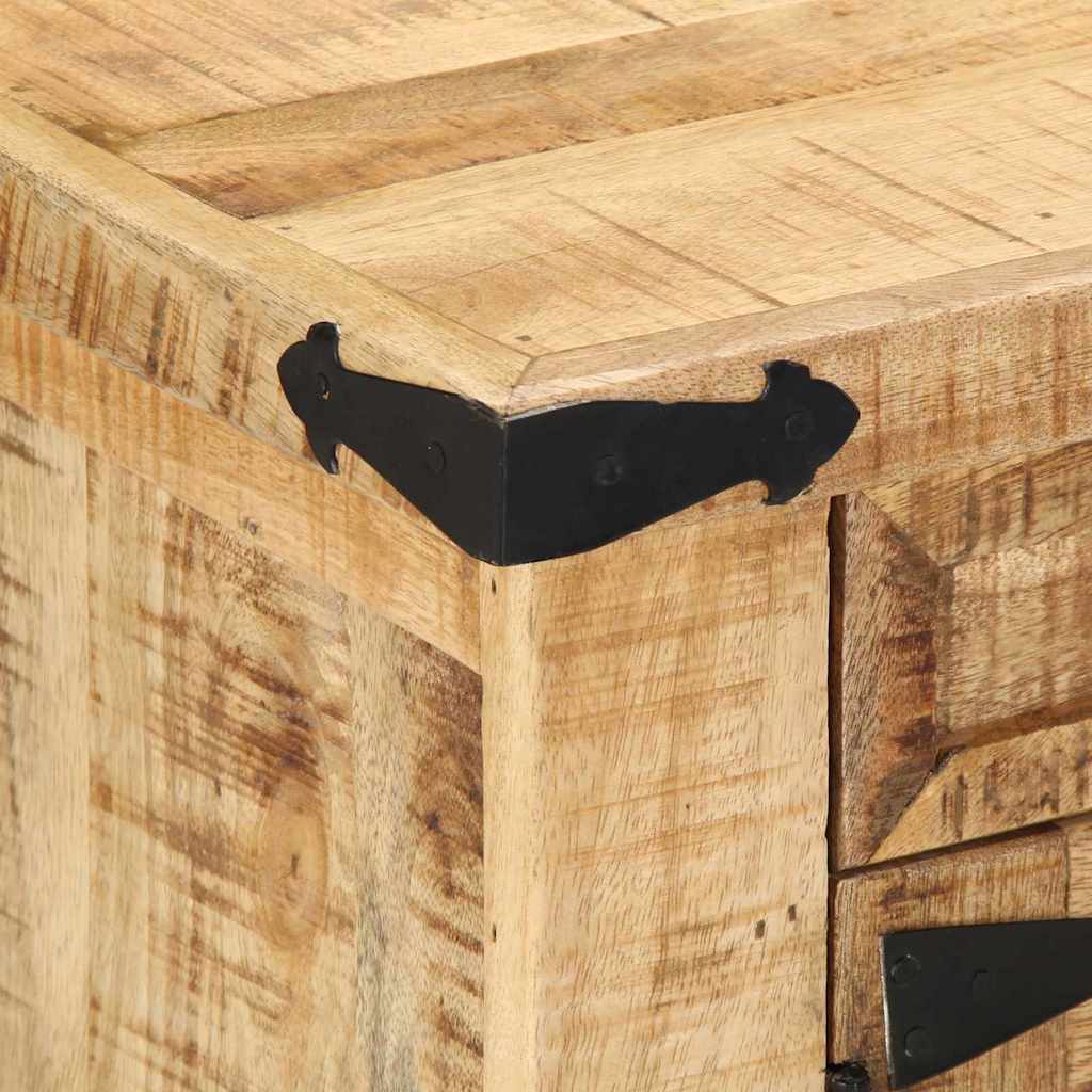 Table Basse Rectangulaire en bois massif et métal noir-La-Fabrique-Industrielle