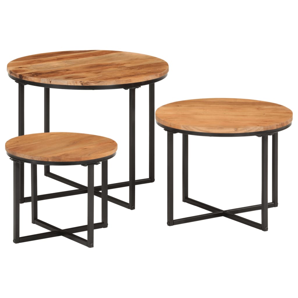 Table Basse Ronde Style Industriel-1-35 x 35 x 30 cm 45 x 45 x 35 cm 55 x 55 x 45 cm-La-Fabrique-Industrielle