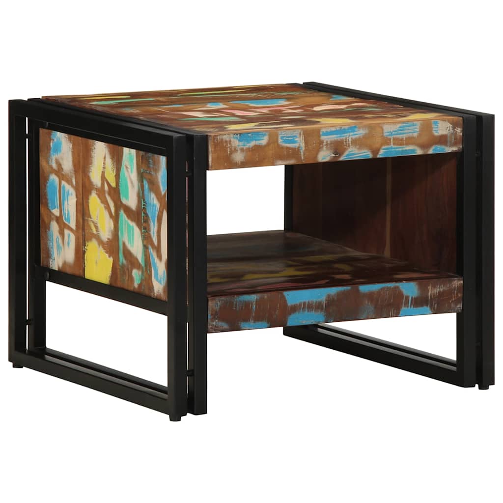 Table Basse Style Industriel avec Rangement-50 cm-bois recyclé-1-La-Fabrique-Industrielle