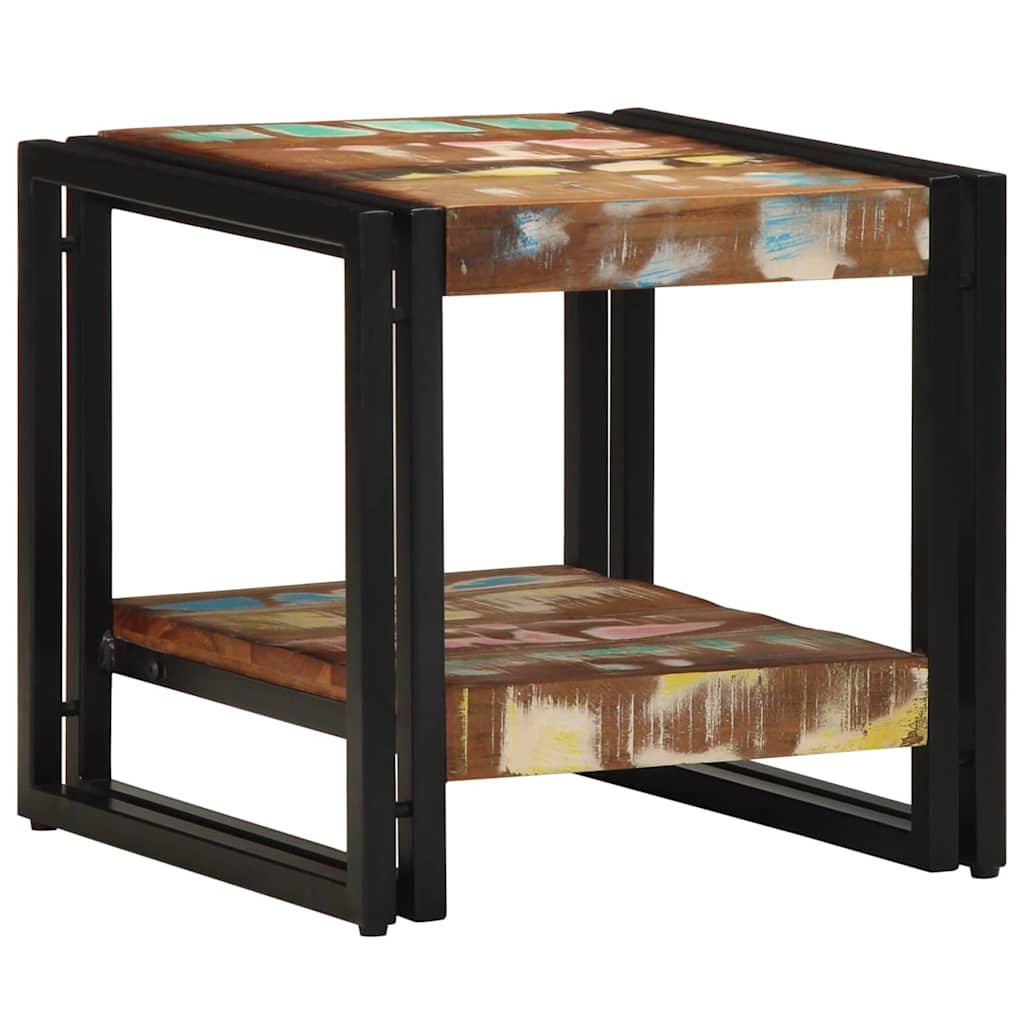 Table Basse Style Loft Industriel-Bois d'acacia massif-40 x 40 x 38 cm-La-Fabrique-Industrielle