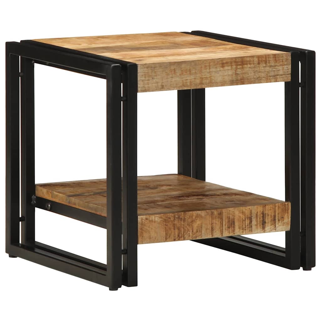 Table Basse Style Loft Industriel-bois de manguier massif-40 x 40 x 38 cm-La-Fabrique-Industrielle
