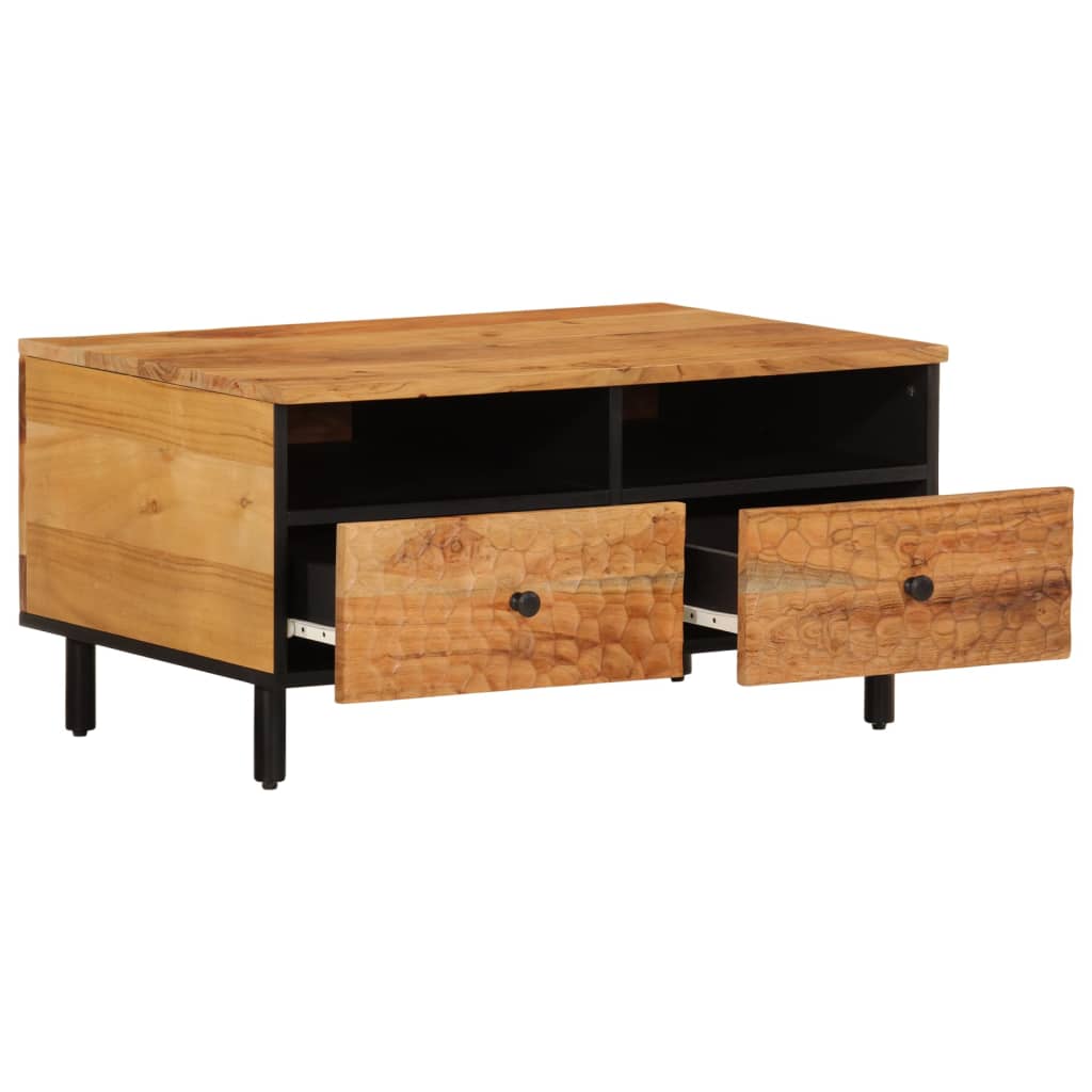 Table Basse en Acacia et Acier Design-La-Fabrique-Industrielle