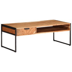 Table Basse en Acacia et Métal Style Industriel-La-Fabrique-Industrielle