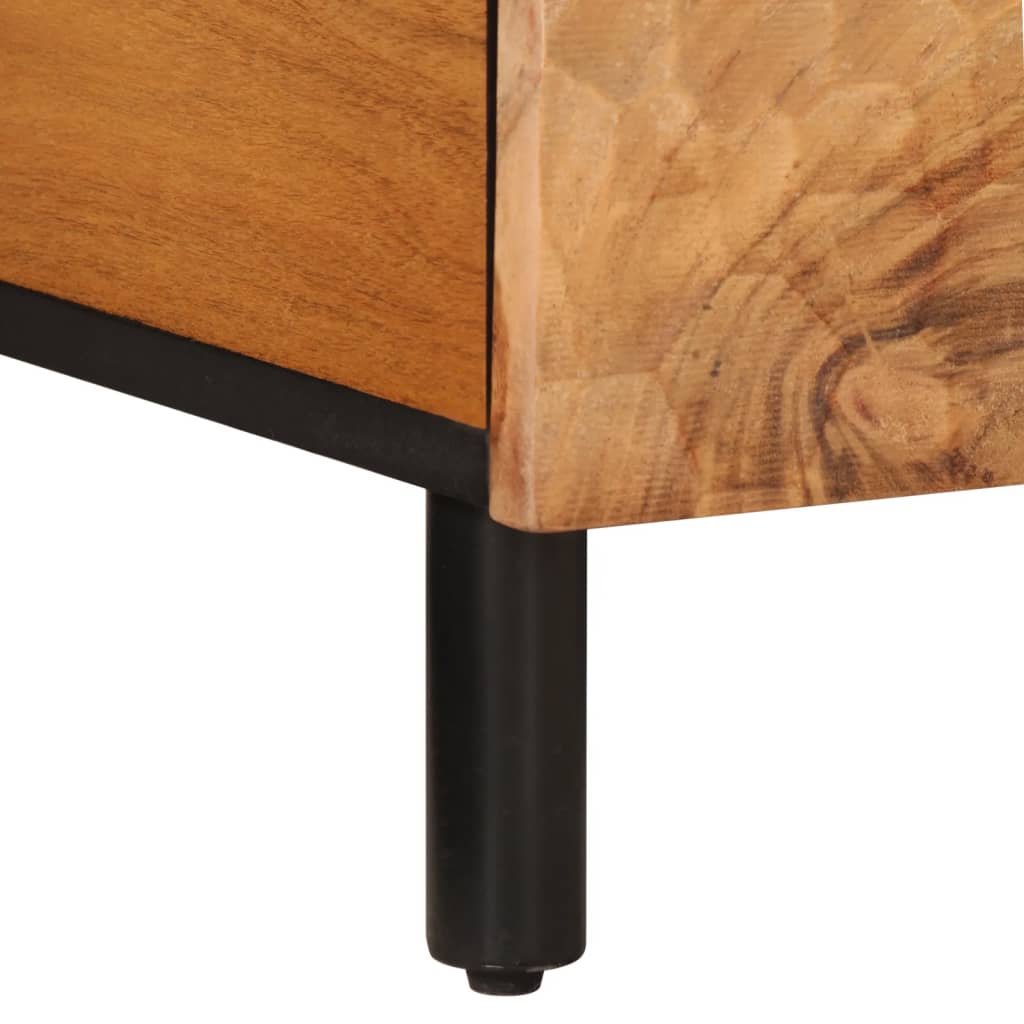 Table Basse en Bois Massif et Métal au Style Industriel-La-Fabrique-Industrielle