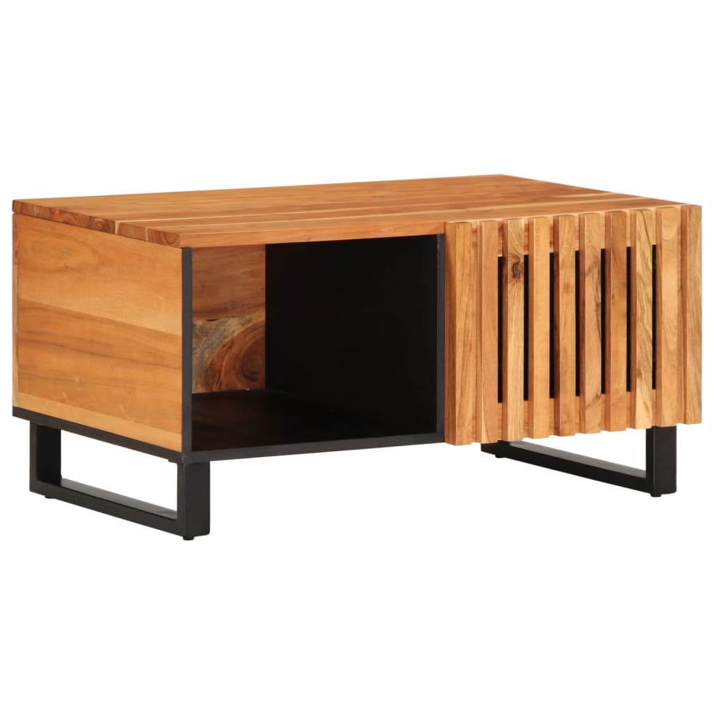 Table Basse en Bois d'Acacia avec Rangement-Marron-Bois d'acacia massif-1-La-Fabrique-Industrielle