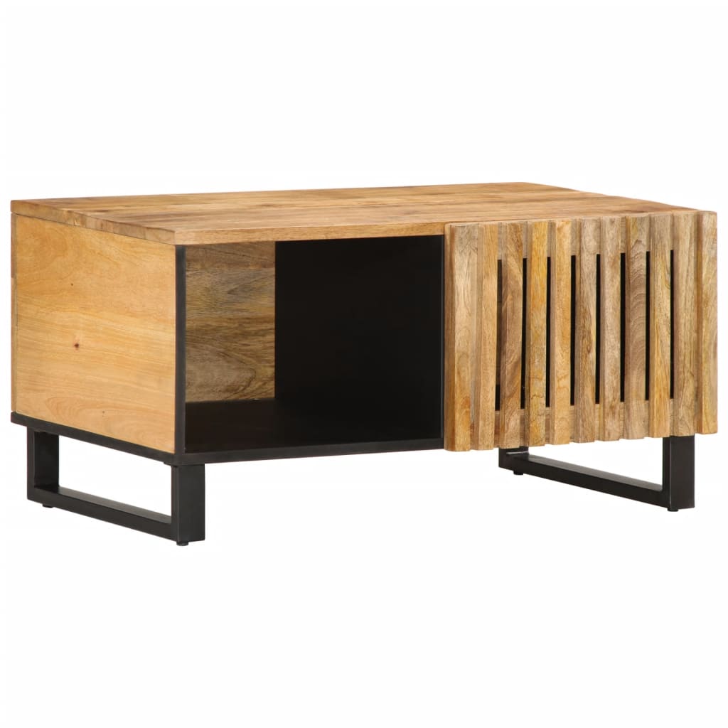 Table Basse en Bois d'Acacia avec Rangement-Marron-Bois de manguier brut massif-1-La-Fabrique-Industrielle