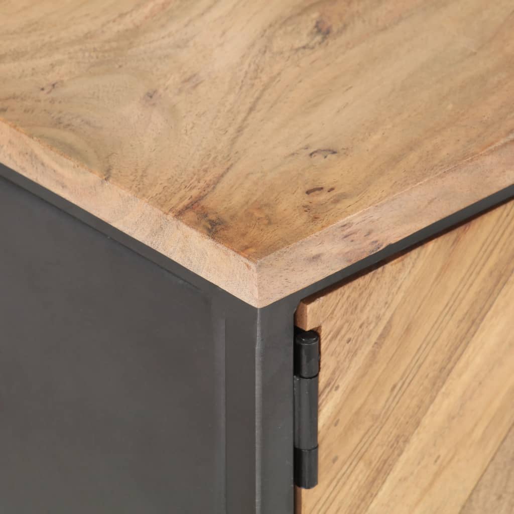 Table Basse en Bois d'Acacia et Acier-La-Fabrique-Industrielle
