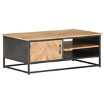 Table Basse en Bois d'Acacia et Acier-La-Fabrique-Industrielle