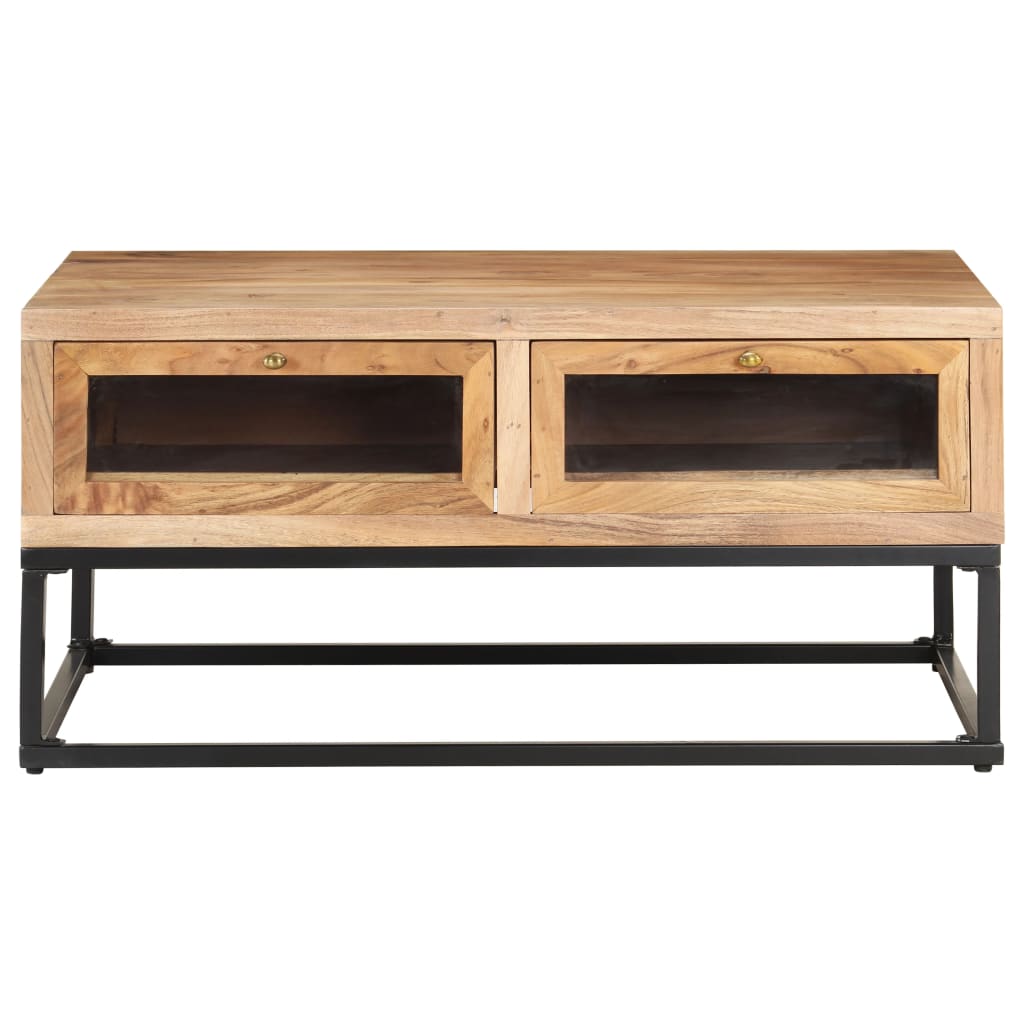Table Basse en Bois d'Acacia et Fer-La-Fabrique-Industrielle