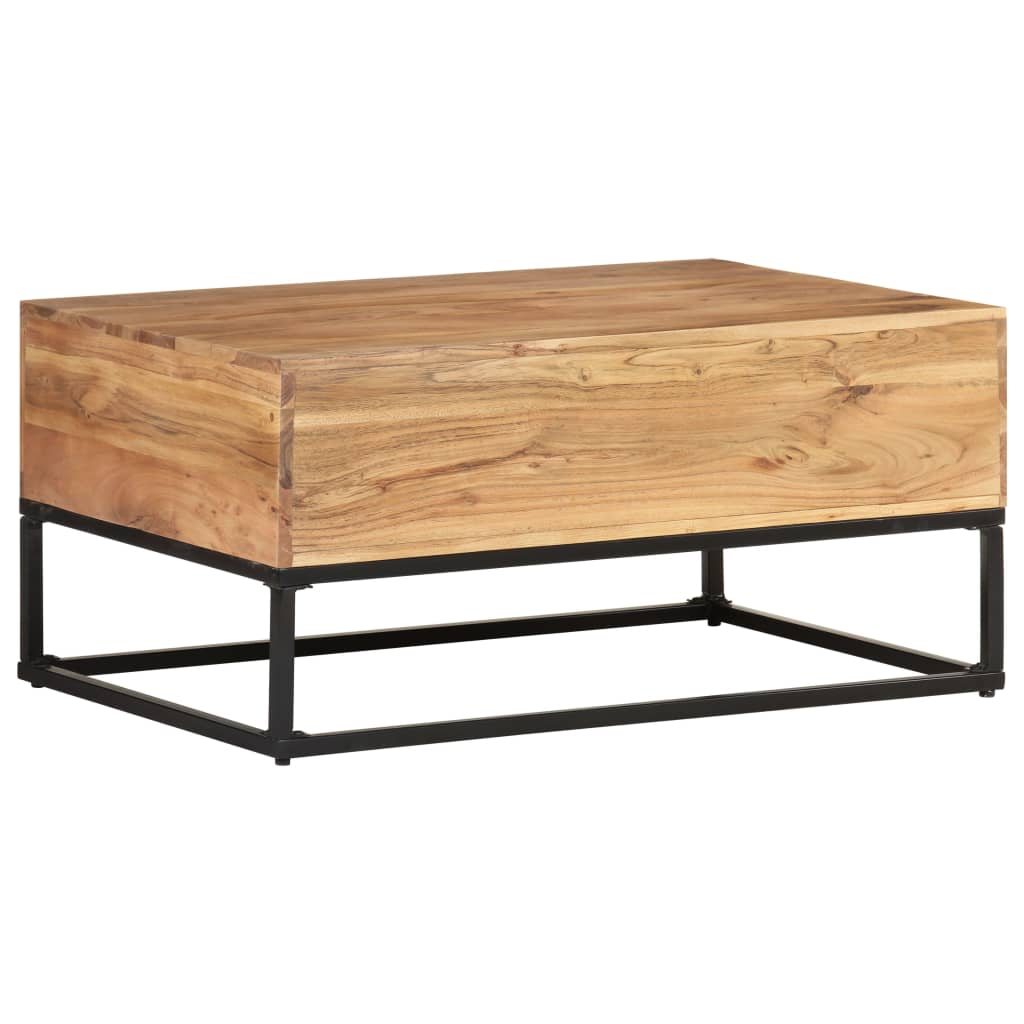 Table Basse en Bois d'Acacia et Fer-La-Fabrique-Industrielle