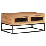 Table Basse en Bois d'Acacia et Fer-La-Fabrique-Industrielle