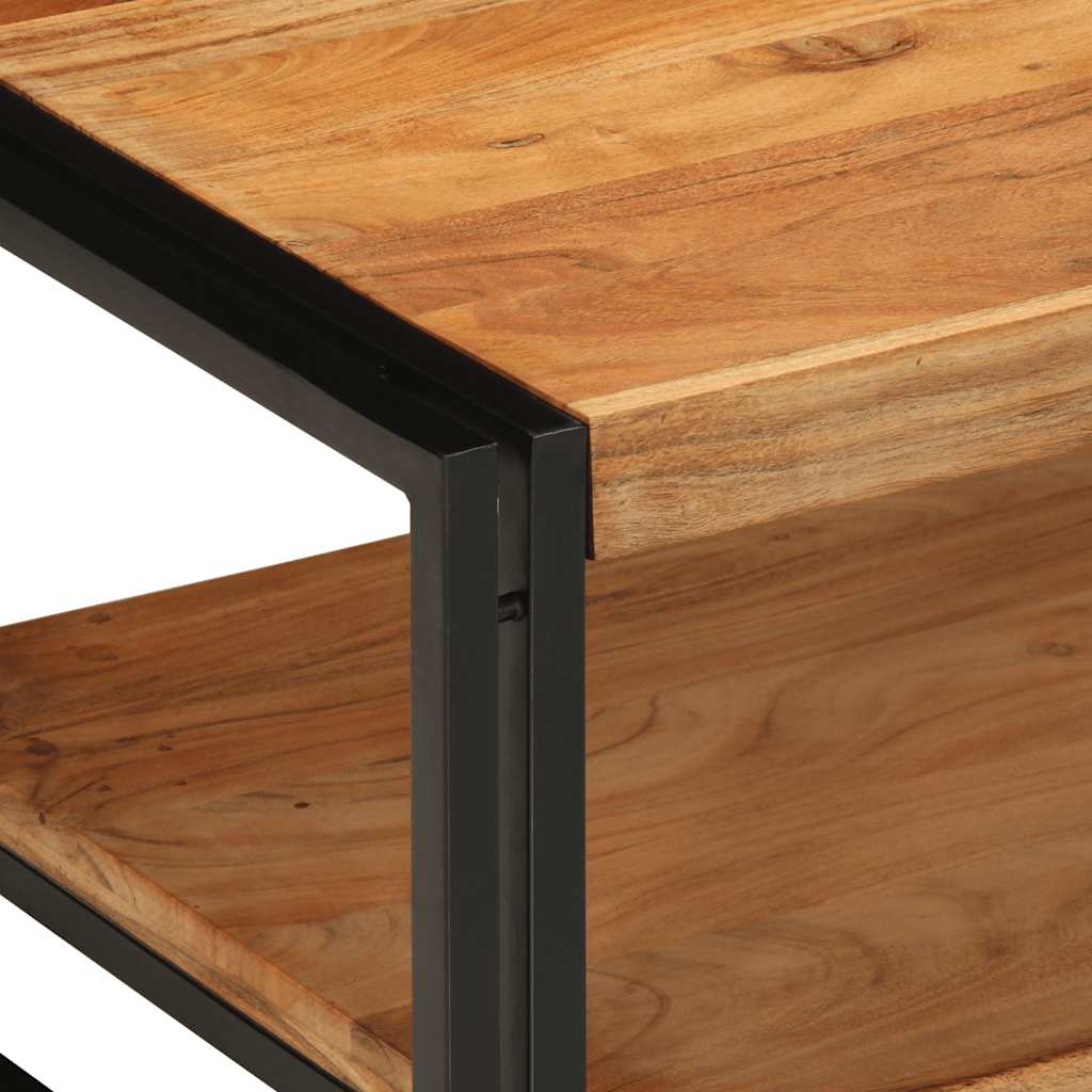 Table Basse en Bois d'Acacia et Métal Style Industriel-La-Fabrique-Industrielle