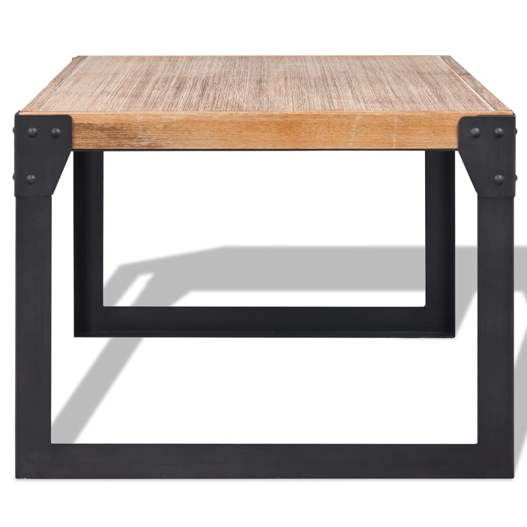 Table Basse en Bois d'Acacia et Métal au Style Industriel-La-Fabrique-Industrielle