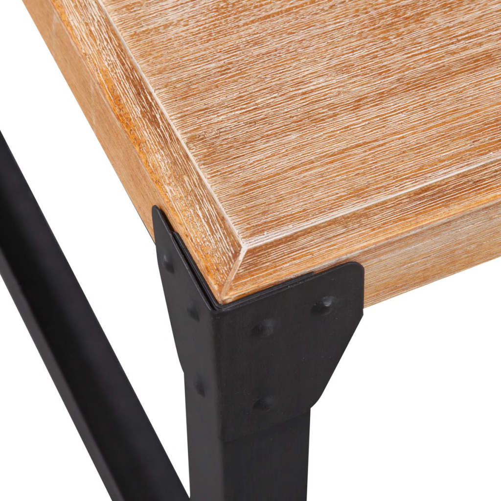 Table Basse en Bois d'Acacia et Métal au Style Industriel-La-Fabrique-Industrielle
