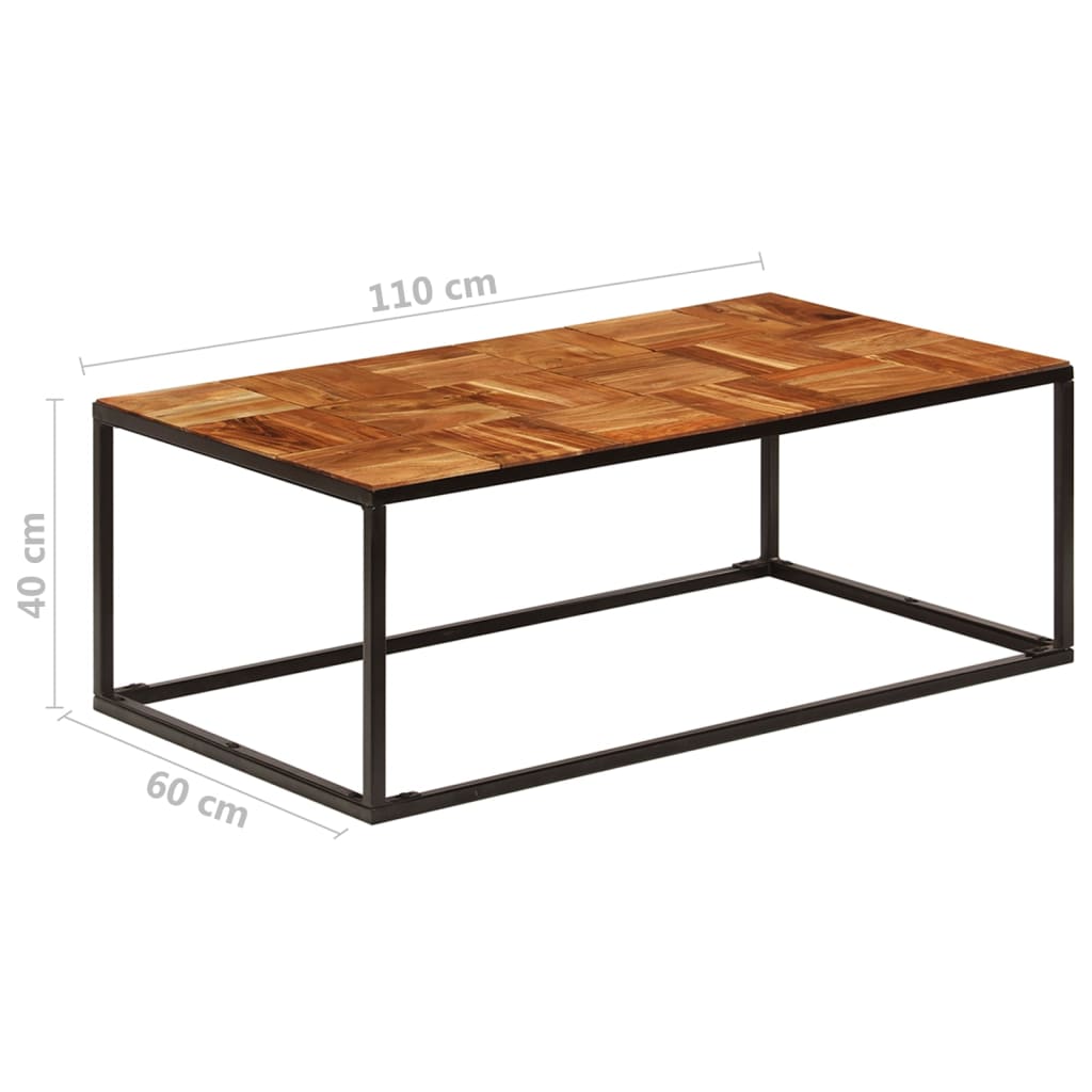 Table Basse en Bois d'Acacia et Tube Acier-La-Fabrique-Industrielle
