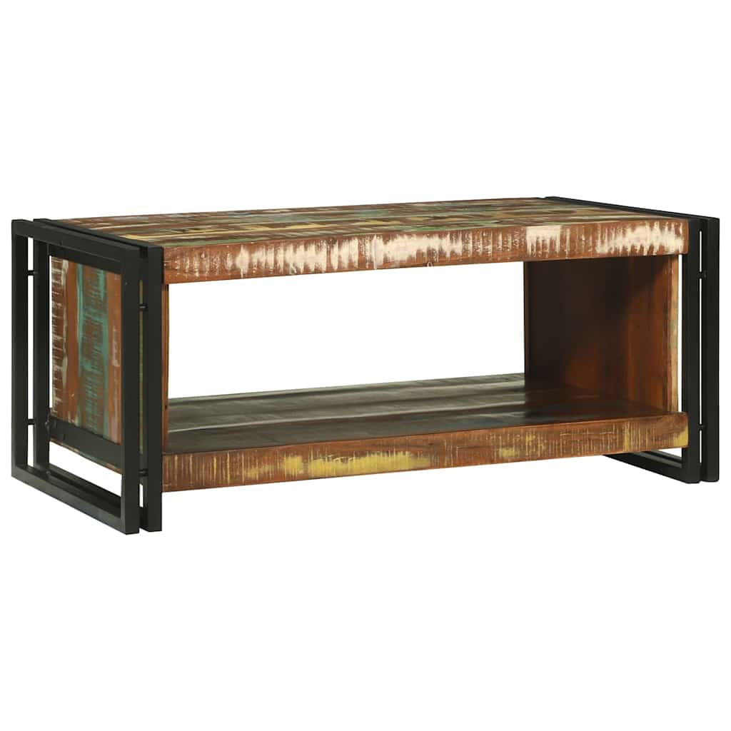 Table Basse en Bois de Mangue et Double Plateau-bois de récupération massif-90 x 50 x 38 cm-La-Fabrique-Industrielle