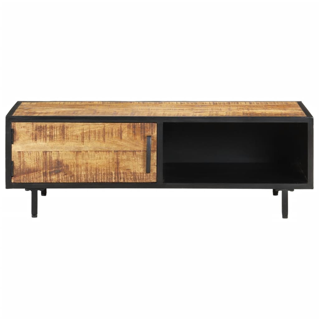 Table Basse en Bois de Manguier Brut au Style Industriel-La-Fabrique-Industrielle