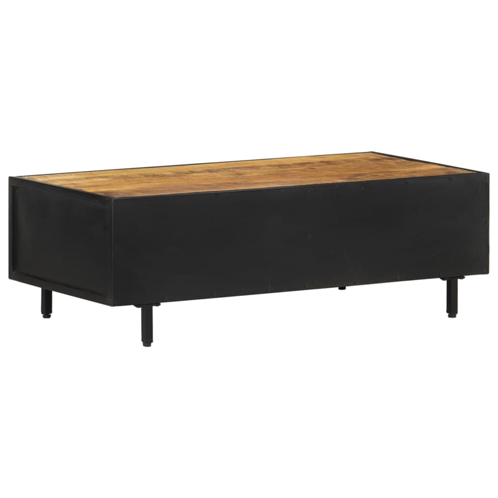Table Basse en Bois de Manguier Brut au Style Industriel-La-Fabrique-Industrielle