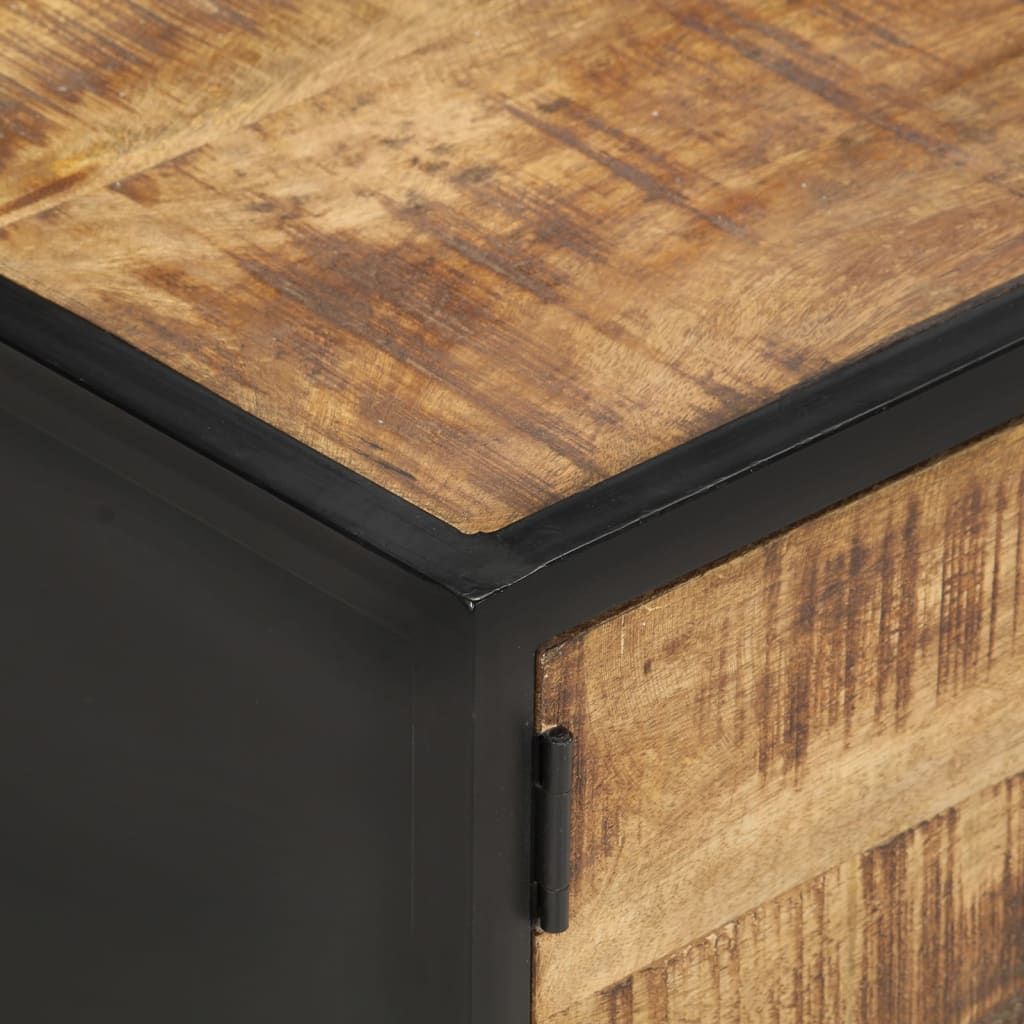 Table Basse en Bois de Manguier Brut au Style Industriel-La-Fabrique-Industrielle