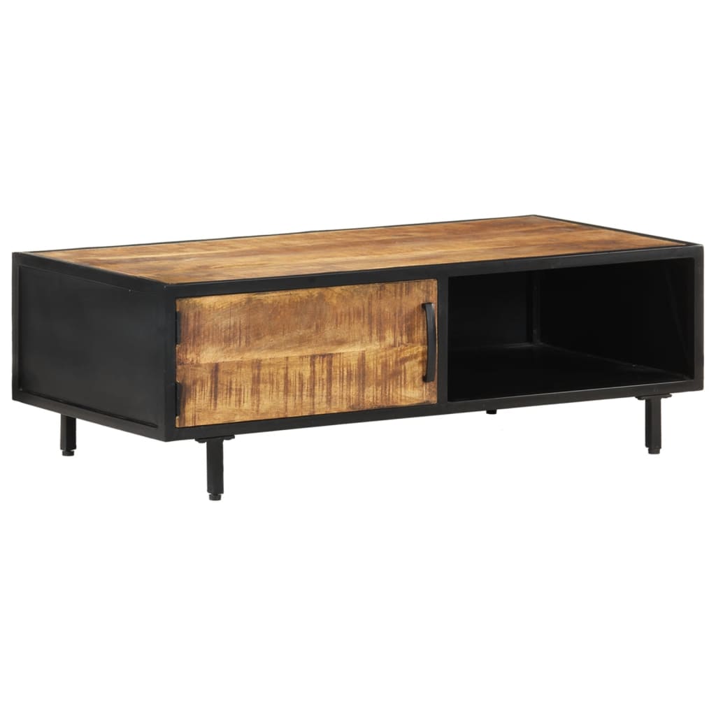 Table Basse en Bois de Manguier Brut au Style Industriel-La-Fabrique-Industrielle