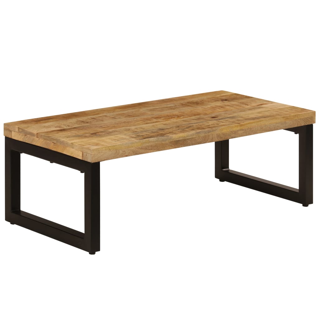 Table Basse en Bois de Manguier Façon Industrielle-bois de manguier massif (pieds noirs)-1-La-Fabrique-Industrielle