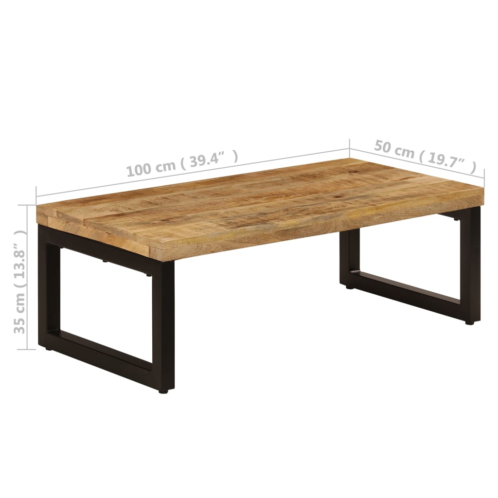 Table Basse en Bois de Manguier Façon Industrielle-La-Fabrique-Industrielle