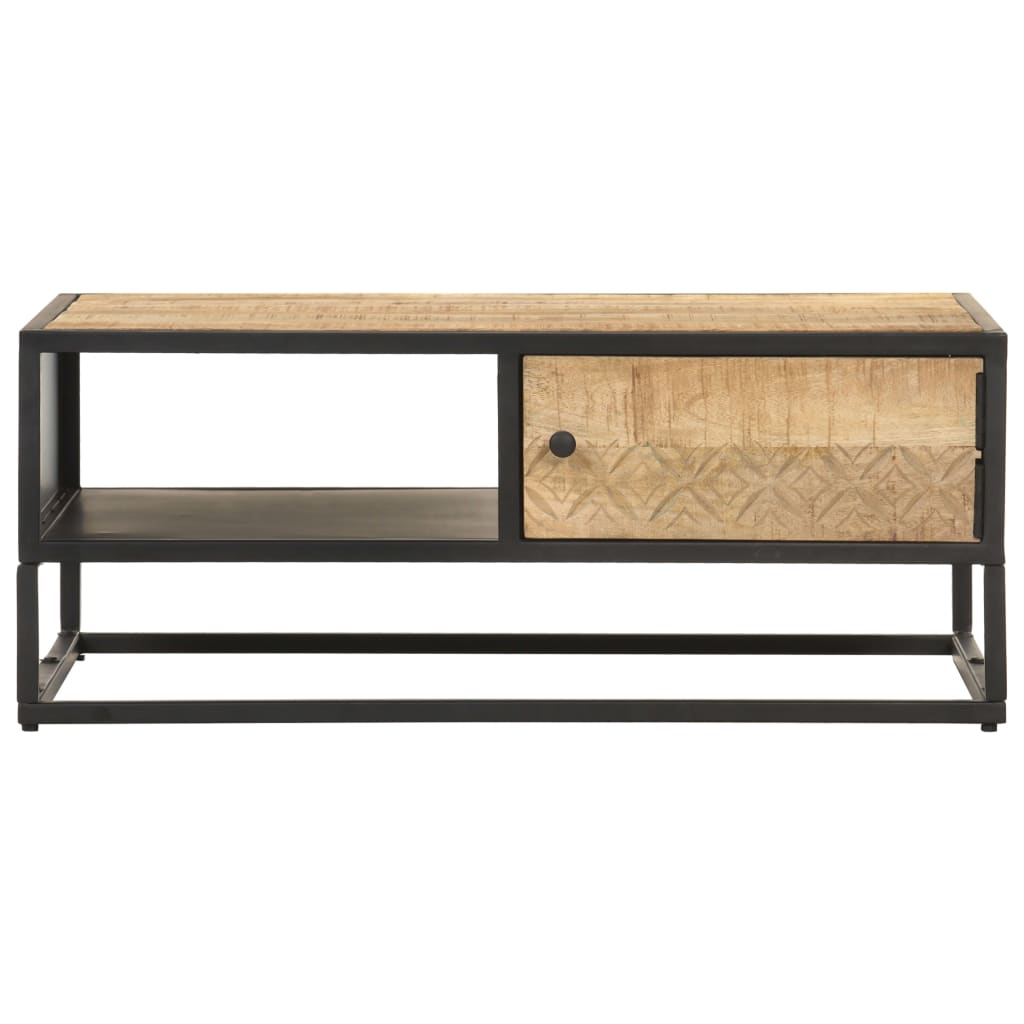 Table Basse en Bois de Manguier Sculpté-La-Fabrique-Industrielle