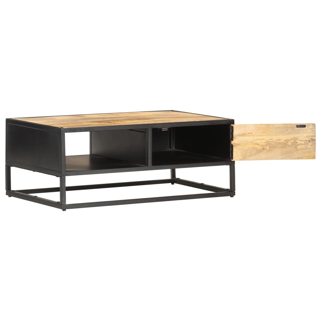 Table Basse en Bois de Manguier Sculpté-La-Fabrique-Industrielle