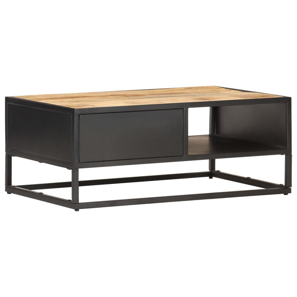 Table Basse en Bois de Manguier Sculpté-La-Fabrique-Industrielle