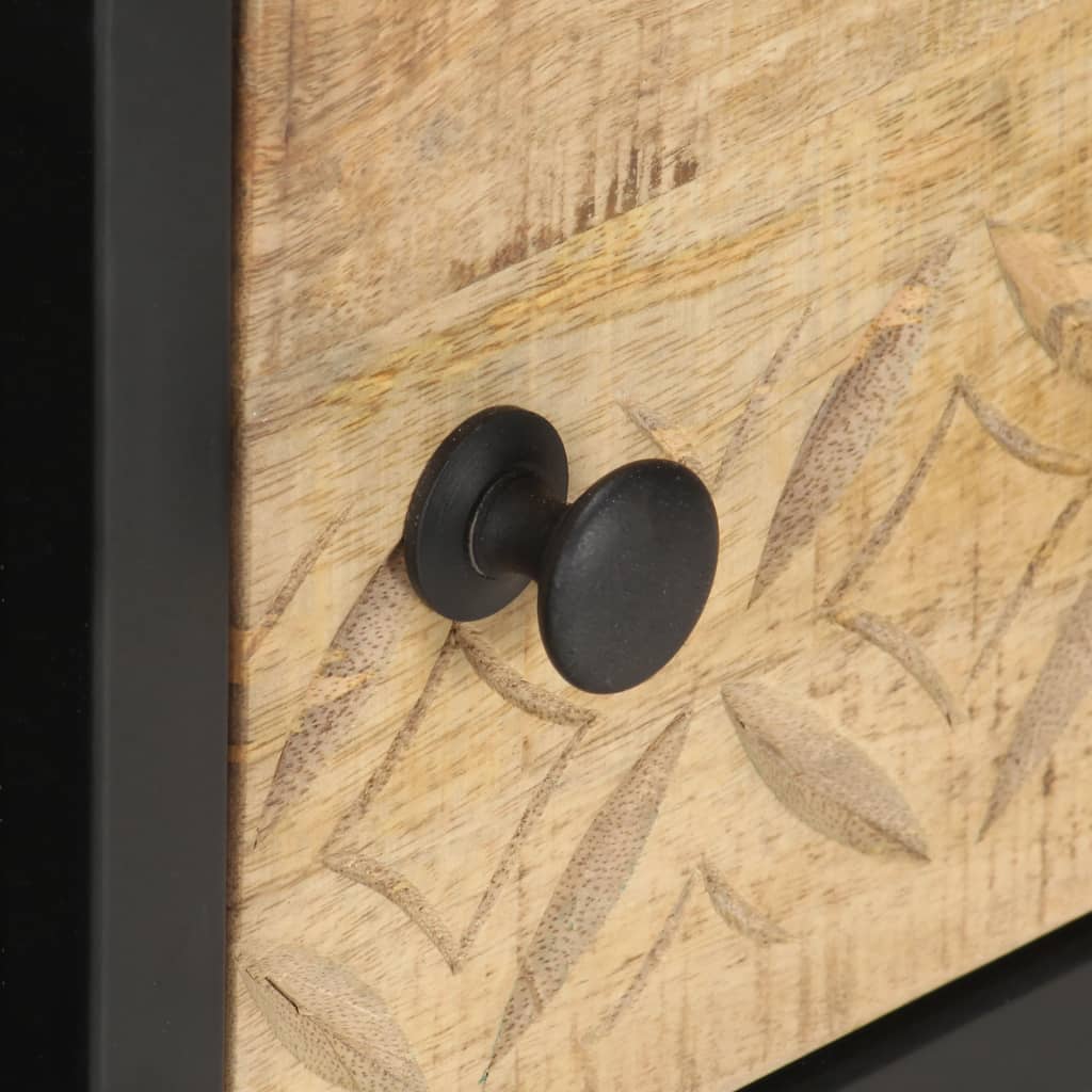 Table Basse en Bois de Manguier Sculpté-La-Fabrique-Industrielle