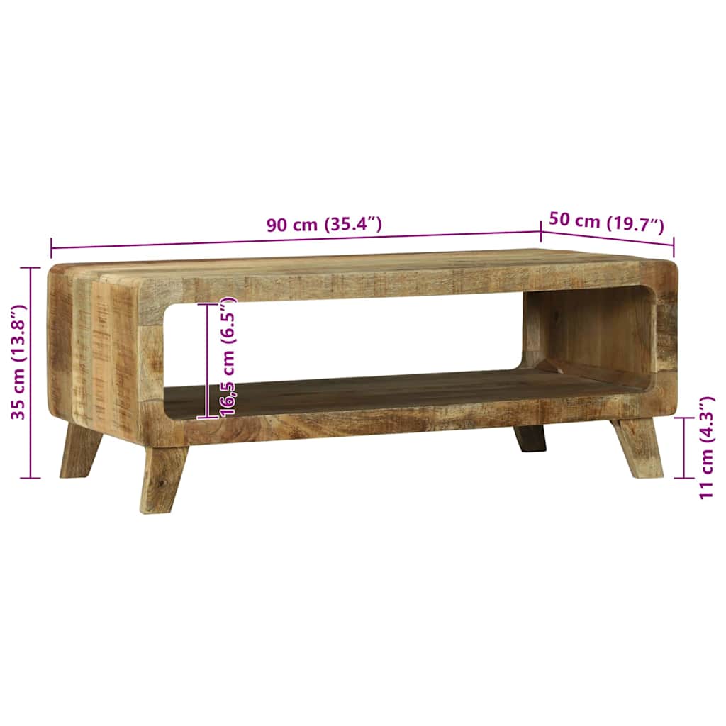 Table Basse en Bois de Manguier au Style Industriel-La-Fabrique-Industrielle