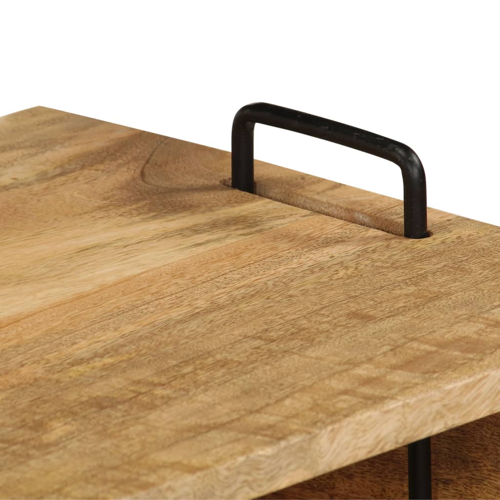 Table Basse en Bois de Manguier et Acier Rectangulaire-La-Fabrique-Industrielle