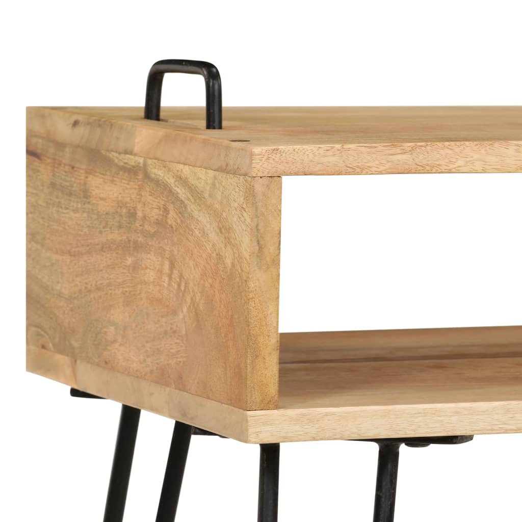 Table Basse en Bois de Manguier et Acier Rectangulaire-La-Fabrique-Industrielle