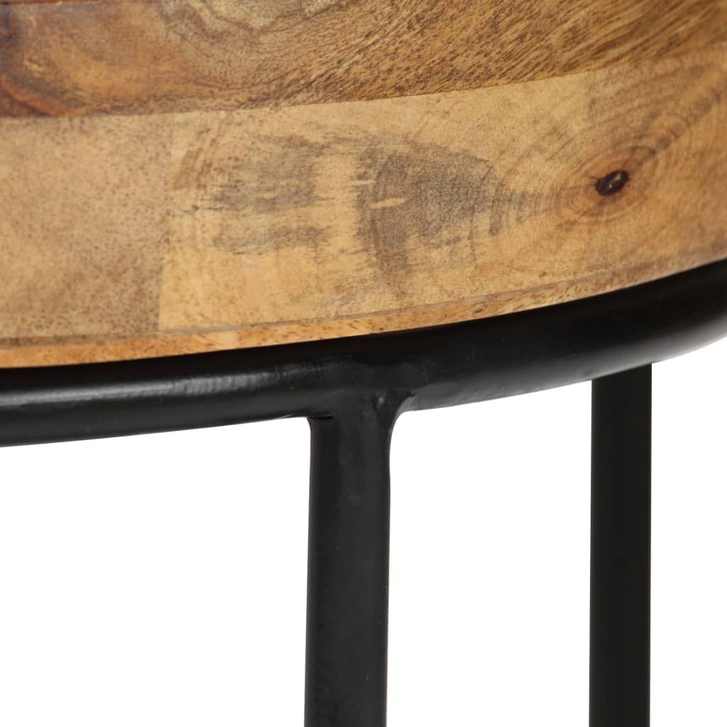 Table Basse en Bois de Manguier et Acier-La-Fabrique-Industrielle