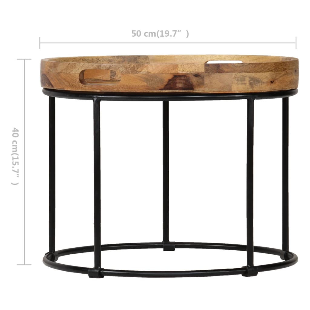 Table Basse en Bois de Manguier et Acier-La-Fabrique-Industrielle