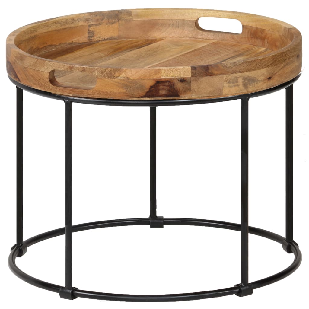 Table Basse en Bois de Manguier et Acier-La-Fabrique-Industrielle