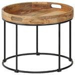 Table Basse en Bois de Manguier et Acier-La-Fabrique-Industrielle