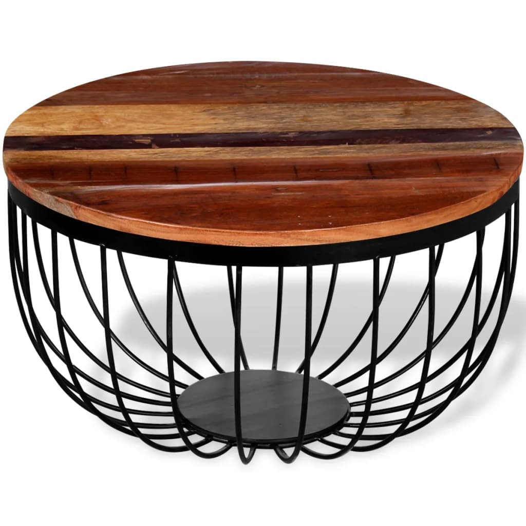 Table Basse en Bois de Récupération au Style Industriel-La-Fabrique-Industrielle
