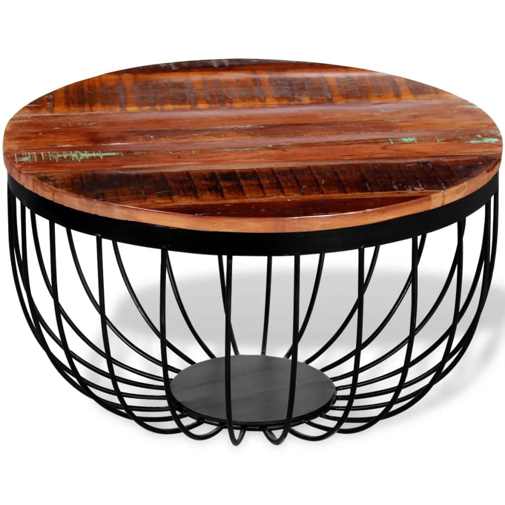 Table Basse en Bois de Récupération au Style Industriel-La-Fabrique-Industrielle
