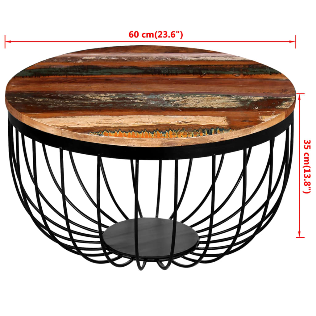 Table Basse en Bois de Récupération au Style Industriel-La-Fabrique-Industrielle